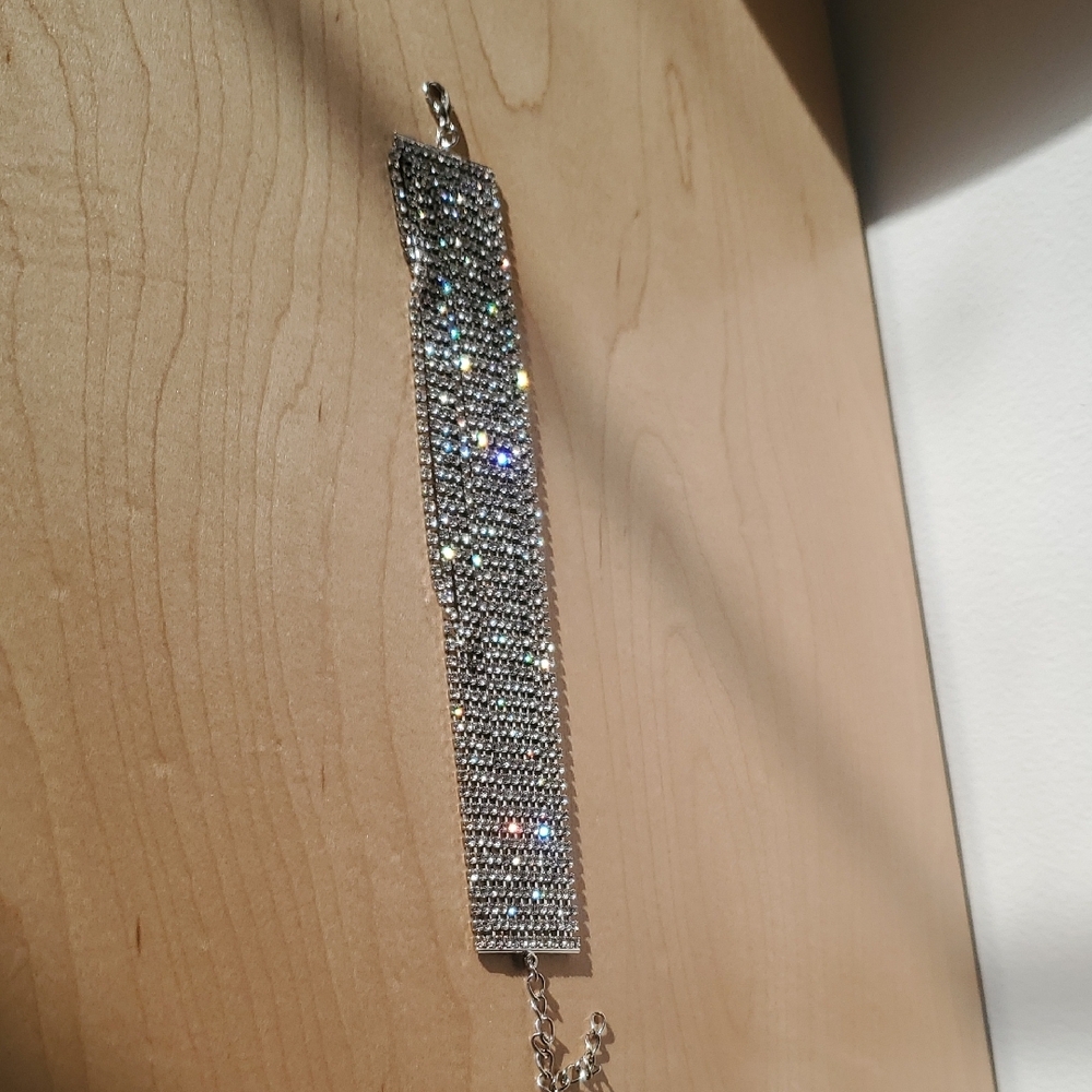 Silver-tone Rhinestone Bracelet - Picture 2 of 4
